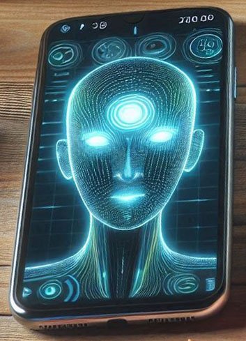 Representative image of on-device AI incorporated in a smartphone (Copilot drawn image)