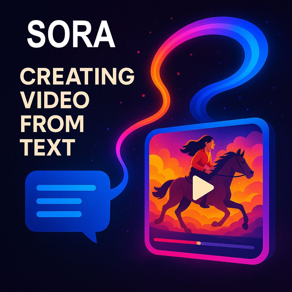 A representative illustration of Sora creating video from text.